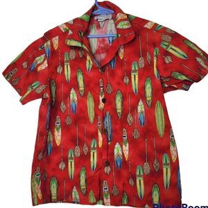 Kids Hawaiian shirt Bishop ST apparel boys size 7 surfboard vintage
